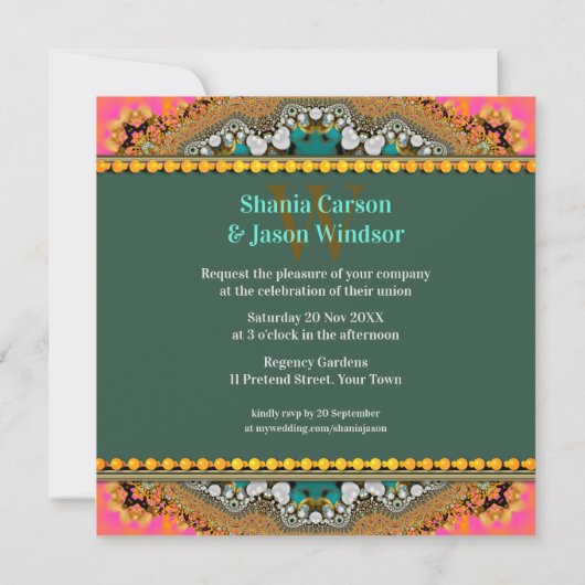 Oostelijke Juwelen Tribale Fusie Turkoois Goud & H Kaart (Achterkant)