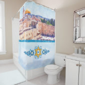 Oostelijke muur Tempelberg Jeruzalem Douchegordijn (In situ)