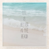 Oostelijke oceaangolven glazen onderzetter (Voorkant)