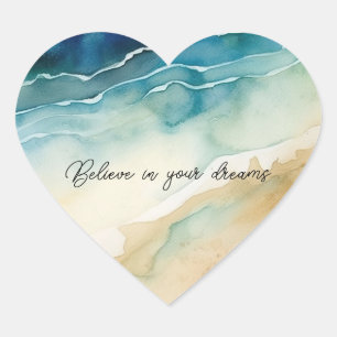 Oostelijke oceaangolven hart sticker