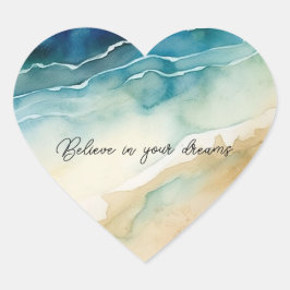 Oostelijke oceaangolven hart sticker