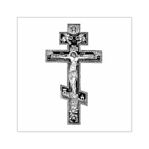 oostelijke orthodoxe pictogramkruis rubberstempel