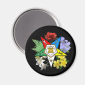 Oostelijke ster Floral Embleem magneet (Voorkant / Achterkant)
