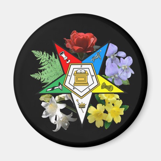 Oostelijke ster Floral Embleem magneet (Voorkant)