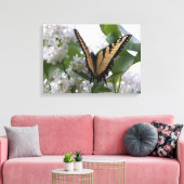 Oostelijke tijgerslierstaart op witte Lila Struik Canvas Afdruk (Insitu (Woonkamer))