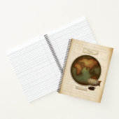 Oostelijke & Westerne Hemisferen Kaart Aangepaste  Notitieboek (Binnen)