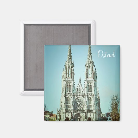 Oostende, België Reizen Magneet (Voorkant / Achterkant)