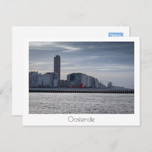 Oostende Coastal City Skyline, België Briefkaart (Voorkant / Achterkant)
