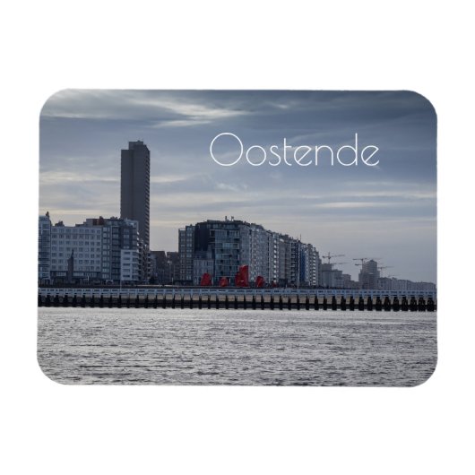 Oostende Coastal City Skyline, België Magneet (Horizontaal)