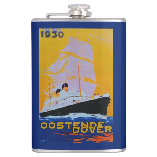 Oostende Dover  PosterEurope Heupfles (Voorkant)