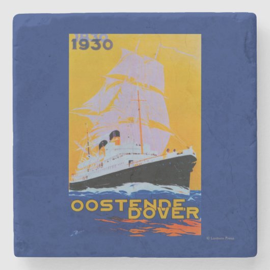 Oostende Dover  PosterEurope Stenen Onderzetter (Voorkant)