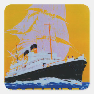 Oostende Dover PosterEurope Vierkante Sticker