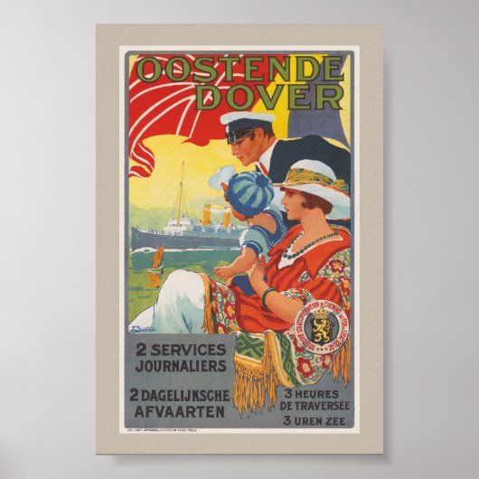 Oostende Dover Vintage Poster 1920 (Voorkant)