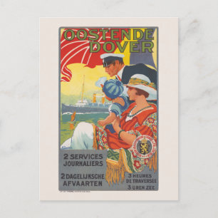 Oostende Dover Vintage Poster 1920 Briefkaart
