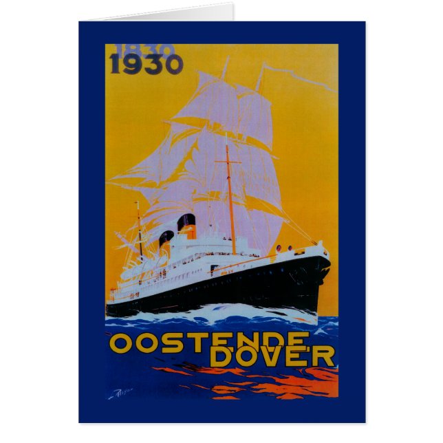 Oostende Dover Vintage PosterEurope (Voorkant)