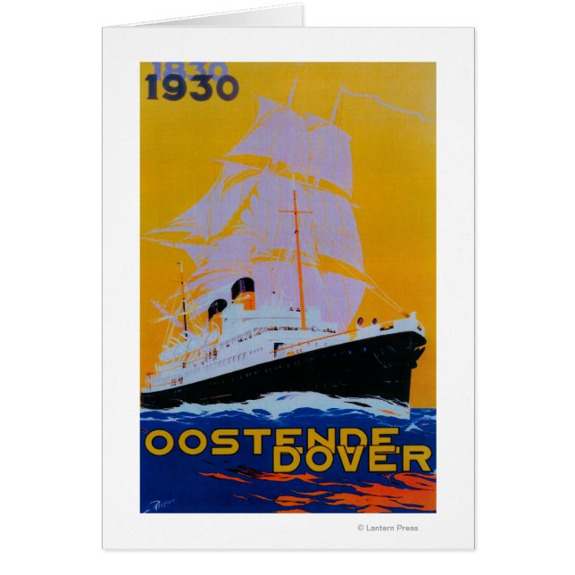 Oostende Dover Vintage PosterEurope (Voorkant)