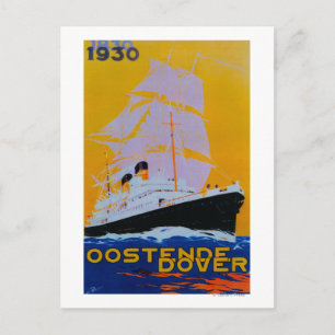 Oostende Dover Vintage PosterEurope Briefkaart
