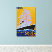 Oostende Dover Vintage PosterEurope Canvas Afdruk (Insitu (Houten vloer))