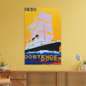 Oostende Dover Vintage PosterEurope Canvas Afdruk (Insitu (Woonkamer))