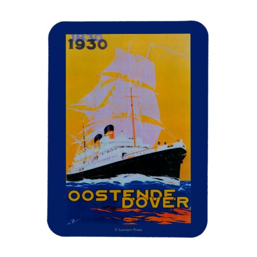Oostende Dover Vintage PosterEurope Magneet (Verticaal)