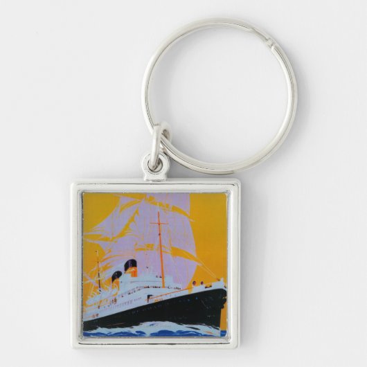 Oostende Dover Vintage PosterEurope Sleutelhanger (Voorkant)