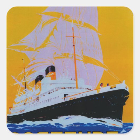 Oostende Dover Vintage PosterEurope Vierkante Sticker (Voorkant)