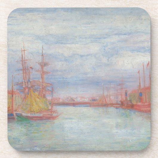 Oostende Harbour van James Ensor (1900) Bier Onderzetter (Voorkant)