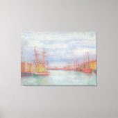 Oostende Harbour van James Ensor (1900) Canvas Afdruk (Voorkant)