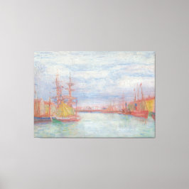 Oostende Harbour van James Ensor (1900) Canvas Afdruk