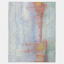 Oostende Harbour van James Ensor (1900) Fleece Deken