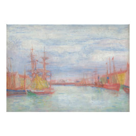 Oostende Harbour van James Ensor (1900) Foto Afdruk