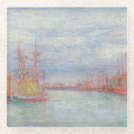 Oostende Harbour van James Ensor (1900) Glazen Onderzetter