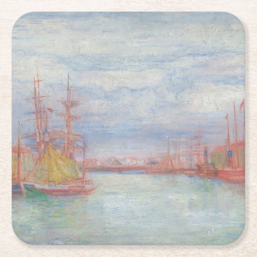 Oostende Harbour van James Ensor (1900) Kartonnen Onderzetters (Voorkant)
