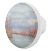 Oostende Harbour van James Ensor (1900) Keramische Knop (Rechts)