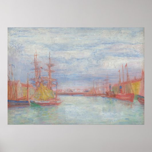 Oostende Harbour van James Ensor (1900) Poster (Voorkant)