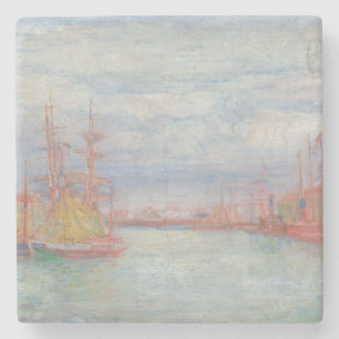 Oostende Harbour van James Ensor (1900) Stenen Onderzetter