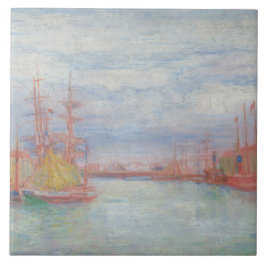 Oostende Harbour van James Ensor (1900) Tegeltje
