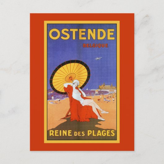 Oostende koningin van stranden van 1920: schoonhei briefkaart (Voorkant)