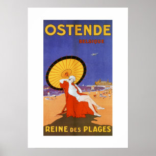 Oostende koningin van stranden van 1920: schoonhei poster