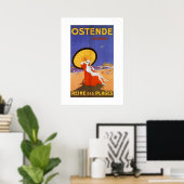 Oostende koningin van stranden van 1920: schoonhei poster (Thuiskantoor)