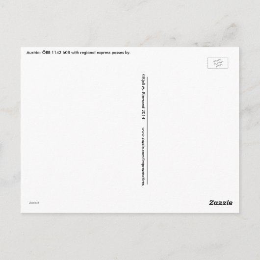 Oostenrijk. 608 - 7 passen ÖBB 1142 langs Briefkaart (Achterkant)