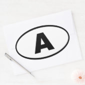 Oostenrijk - A - Europees Ovale Sticker (Envelop)