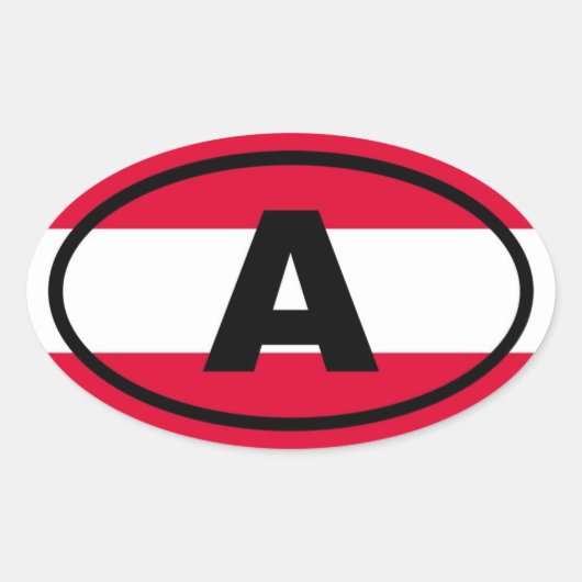 Oostenrijk - A - Europees Ovale Sticker (Voorkant)
