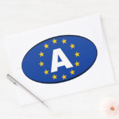Oostenrijk - A - Europees Ovale Sticker (Envelop)
