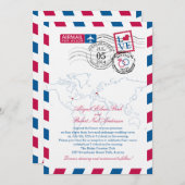 Oostenrijk Airmail Heart Wedding Kaart (Voorkant / Achterkant)