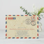 Oostenrijk Airmail Wedding Invitation Kaart (Staand voorkant)