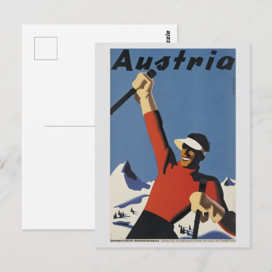  Oostenrijk Alpen Bergen Ski Reizen Briefkaart (Voorkant / Achterkant)