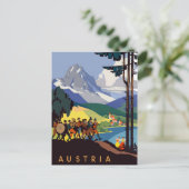  Oostenrijk Alps Travel Briefkaart (Staand voorkant)