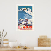 Oostenrijk Austria Vintage Ski-poster Poster (Keuken)