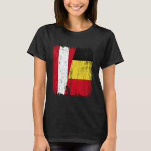 Oostenrijk België Halve Vlag Oostenrijkse Belgisch T-shirt
